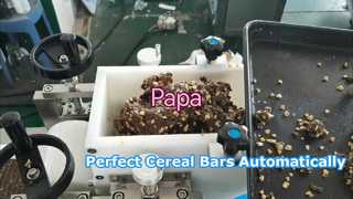 Macchina per la formatura di barre di datteri Papa Small P320 Cereal Energy con sistema di separazione delle barre